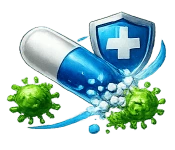 Icon for antibiotics additive category.
